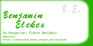 benjamin elekes business card